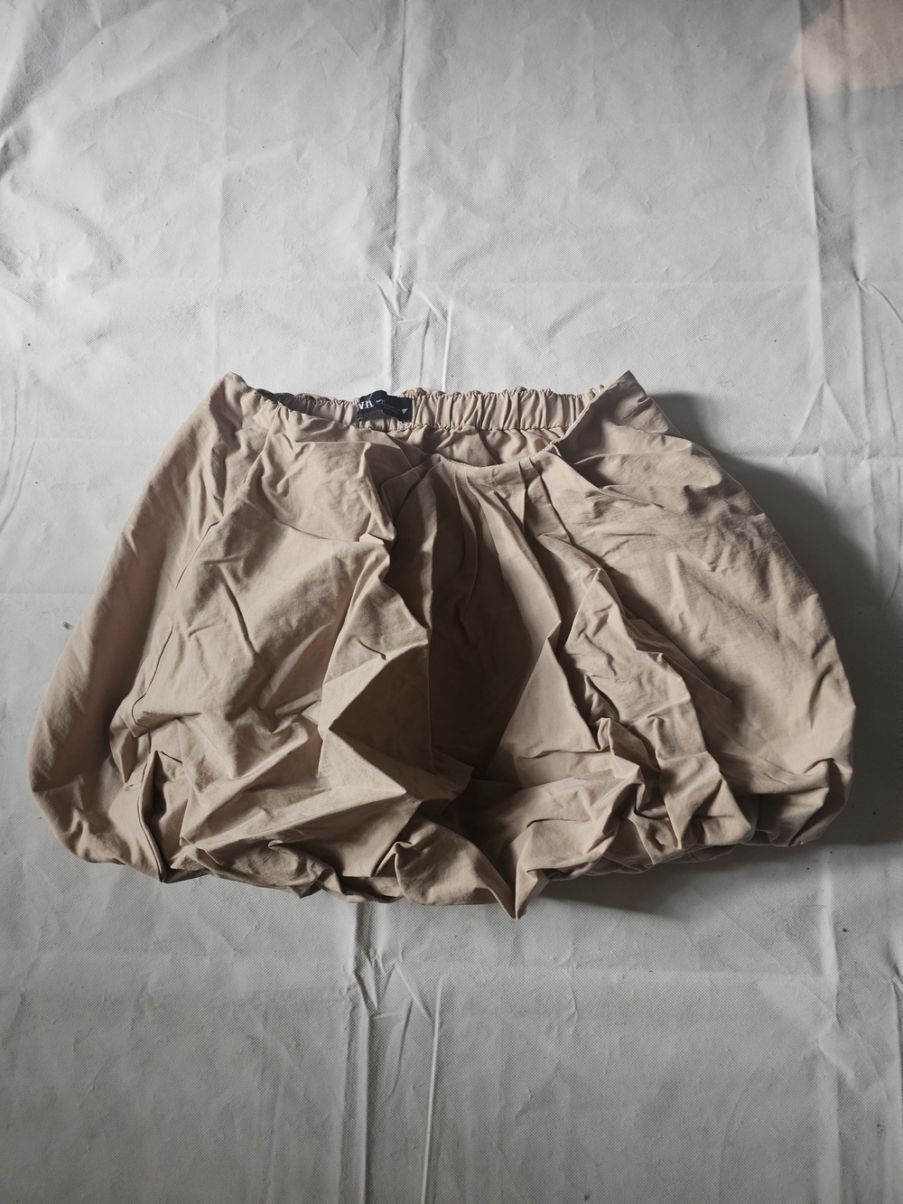 Zara Neutral Bubble Skirt in Beige
